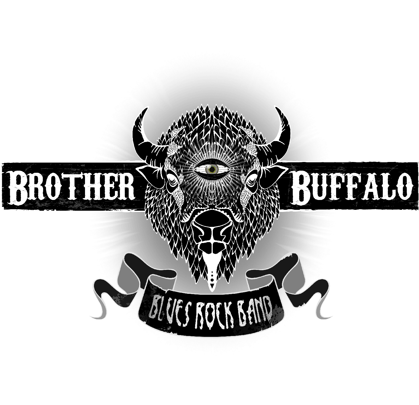 Brother Buffalo's logo.  A one eyed buffalo's head charging towards you.